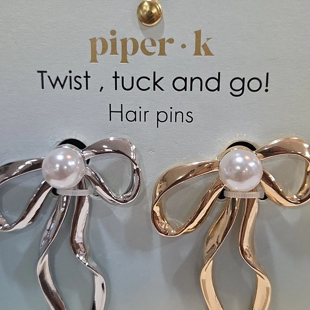 💛▪️Piper K▪️ Silver and Gold Hair Twist Tuck And Go Set Of 2  Pins
